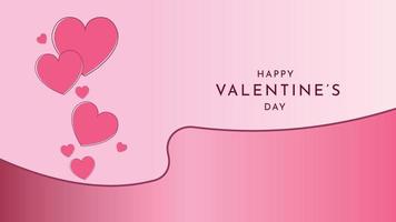 Heart Vector Happy Valentine's Day Abstract Art Background with Pink Love Shape Png Icon