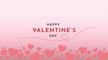 fondo de banner de corazón rosa para feliz día de san valentín plantilla de papel tapiz diseño de ilustración vectorial con forma de corazón vector