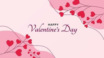fondo rosa abstracto para el día de san valentín diseño de ilustración vectorial de fondo de banner con diseño animado en forma de corazón de amor vector
