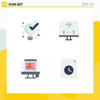 4 Universal Flat Icons Set for Web and Mobile Applications defining css design solution develop web graphics Editable Vector Design Elements