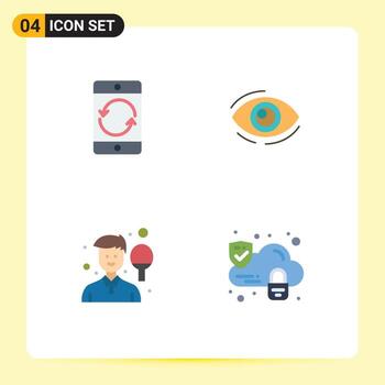 Pack of 4 creative Flat Icons of arrow search devices find view Editable Vector Design Elements