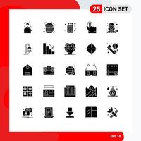 25 iconos creativos, signos y símbolos modernos de avatar femenino, haga clic en la mano caliente, elementos de diseño vectorial editables vector