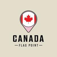 diseño gráfico del icono de la plantilla de la ilustración del vector del logotipo de Canadá del punto de la bandera. mapas ubicación país signo o símbolo