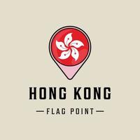 punto de bandera hong kong logo vector ilustración plantilla icono diseño gráfico. mapas ubicación país signo o símbolo