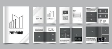 Modern Building and Architecture portfolio template and Interior design portfolio vector