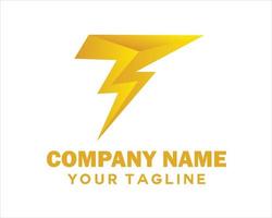 letter T shaped lightning logo vector