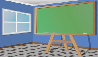 Chalkboard and window vector in the room. blackboard for copy space. blank blackboard vector illustration