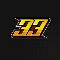 Race Number 33 logo design vector