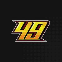 Race Number 49 logo design vector