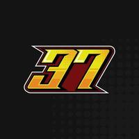 Race Number 37 logo design vector