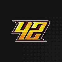 Race Number 42 logo design vector