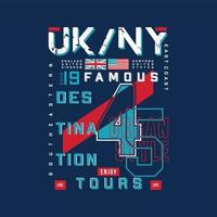 famous destination, uk, ny, abstarct graphic typography vector image