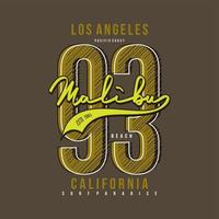 malibe, los angeles, california abstract number grfaphic vector print