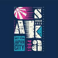 osaka japan city graphic typography vector print