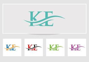 KE Letter Linked Logo for business and company identity. Initial Letter KE Logo Vector Template