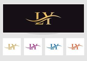 Initial LY letter linked logo vector template. Swoosh letter LY logo design. LY Logo design vector