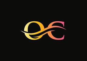 logotipo vinculado oc para la identidad empresarial y empresarial. vector de logotipo de letra creativa oc