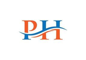 diseño moderno del logotipo de ph para la identidad empresarial y empresarial. carta ph creativa con concepto de lujo vector