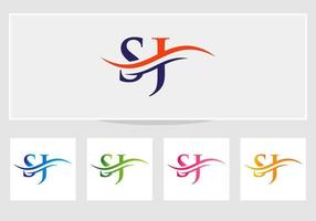 logotipo de la letra sj. plantilla de vector de diseño de logotipo de empresa de letra sj inicial