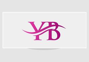 YB logo Design. Premium Letter YB Logo Design with water wave concept vector