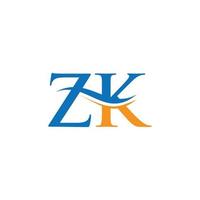 logotipo de la letra zk. plantilla de vector de diseño de logotipo de empresa de letra inicial zk