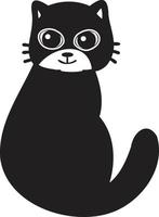 Hand Drawn cute cat smile illustration in doodle styl vector