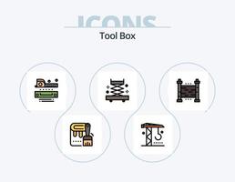 Tools Line Filled Icon Pack 5 Icon Design. tools. manometer. construction. self tapping. screw vector