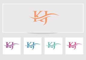 logotipo de la letra kj. plantilla de vector de diseño de logotipo de empresa de letra kj inicial