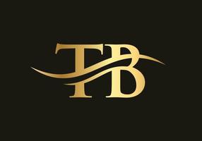 TB logo design. Initial TB letter logo vector. Swoosh letter TB logo design vector