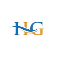 Initial linked letter HG logo design. Modern letter HG logo design vector with modern trendy