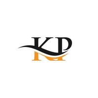 Initial KP letter linked logo vector template. Swoosh letter KP logo design. KP Logo design vector