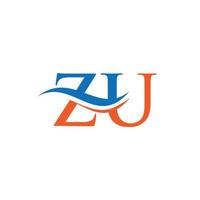 ZU Letter Linked Logo for business and company identity. Initial Letter ZU Logo Vector Template.