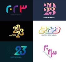 Big Set of 2023 Happy New Year logo text design 2023 number design template vector