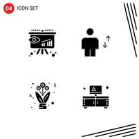 Set of 4 Modern UI Icons Symbols Signs for business bouquet strategy elevator present Editable Vector Design Elements