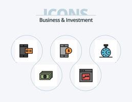 paquete de iconos lleno de línea de negocios e inversión 5 diseño de iconos. usuario. escalera. dinero. mirar. vidrio vector