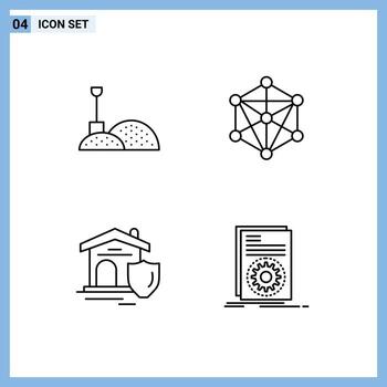 4 iconos creativos signos y símbolos modernos de construcción datos reales código de máquina elementos de diseño vectorial editables vector