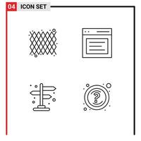 Pack of 4 Modern Filledline Flat Colors Signs and Symbols for Web Print Media such as carnival city pattern interface street Editable Vector Design Elements
