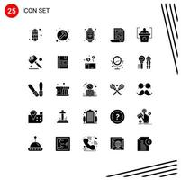 25 iconos creativos, signos y símbolos modernos de la educación del habla, archivos de documentos a la derecha, elementos de diseño vectorial editables vector