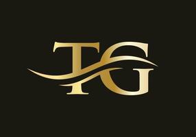 Creative TG letter with luxury concept. Modern TG Logo Design for business and company identity vector