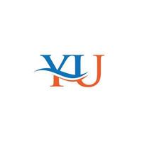 YU Letter Linked Logo for business and company identity. Initial Letter YU Logo Vector Template.