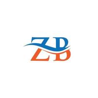 diseño de logotipo zb. diseño inicial del logotipo de la letra zb vector