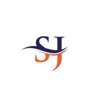 Initial linked letter SJ logo design. Modern letter SJ logo design vector with modern trendy