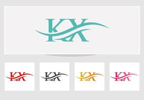 KX logo. Monogram letter KX logo design Vector. KX letter logo design with modern trendy vector