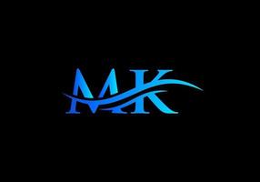 logotipo mk. vector de diseño de logotipo mk de letra de monograma. diseño de logotipo de letra mk con moda moderna