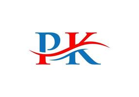 logotipo de pk. vector de diseño de logotipo pk de letra de monograma. diseño de logotipo de letra pk con moda moderna