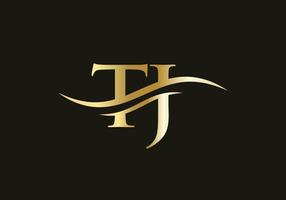 logotipo de la letra tj. plantilla de vector de diseño de logotipo de empresa de carta inicial tj