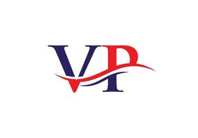 Logotipo vinculado a vp para la identidad comercial y de la empresa. vector de logotipo de letra creativa vp