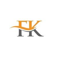 plantilla de vector de diseño de logotipo de empresa de letra fk inicial con una moda mínima y moderna.