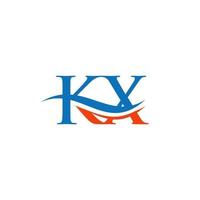 vector de logotipo kx de onda de agua. diseño de logotipo swoosh letter kx para identidad empresarial y empresarial.