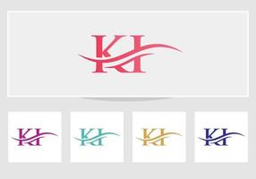 diseño inicial del logotipo de la letra ki vinculada. vector de diseño de logotipo de letra ki moderna con moda moderna